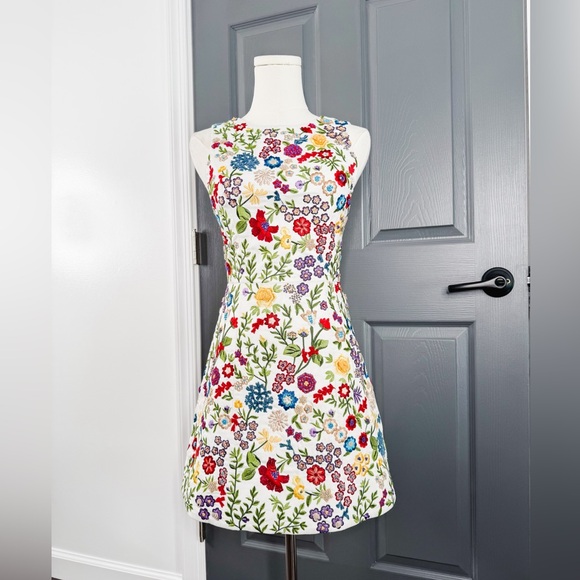 Alice + Olivia Lindsey Embroidered Minidress - Picture 2 of 8